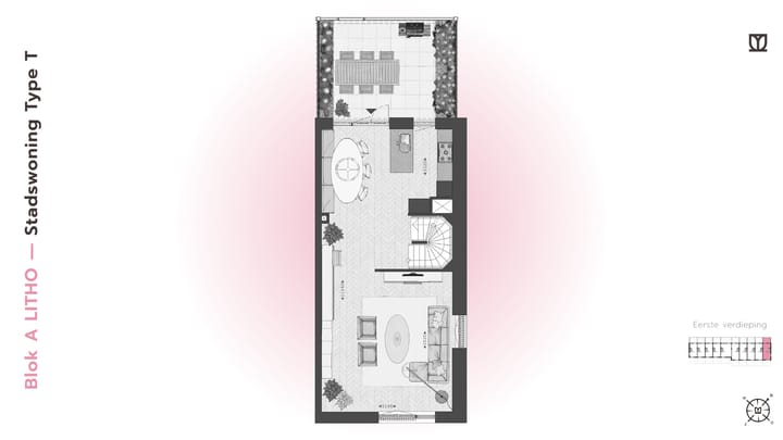 Photo 14 of 186 | LITHO | Stadswon Type T/XL | Blok A (Bouwnr. 186)