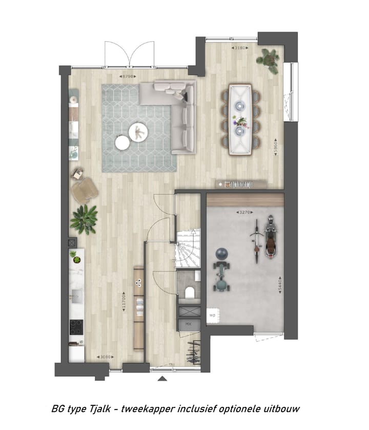 Foto 6 van Tjalk - Twee-onder-een-kap (Bouwnr. 36)