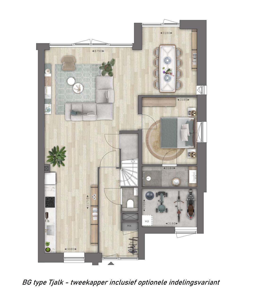 Foto 7 van Tjalk - Twee-onder-een-kap (Bouwnr. 36)