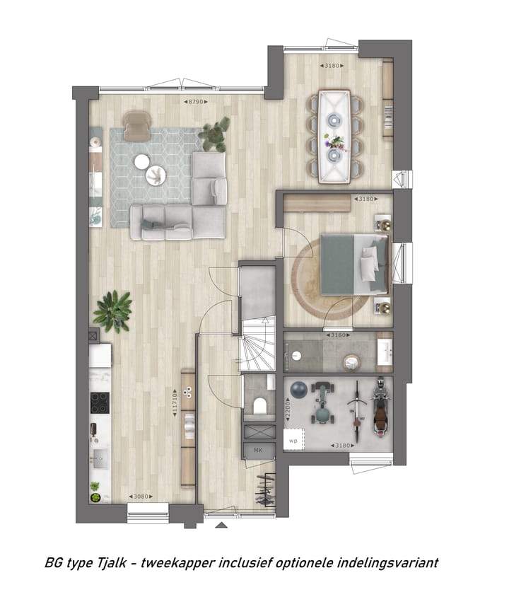 Foto 7 van Tjalk - Twee-onder-een-kap (Bouwnr. 36)