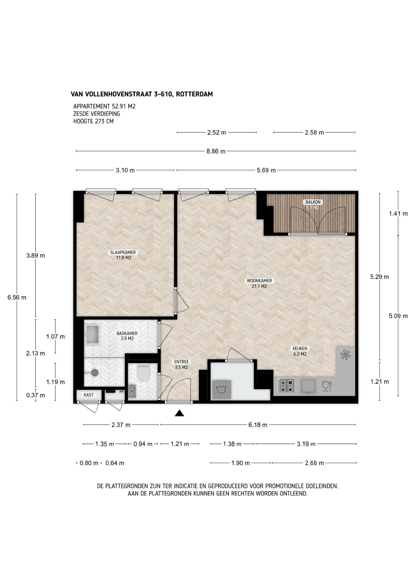 Foto 21 van Van Vollenhovenstraat 3-610