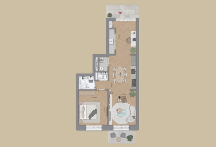 Foto 3 van Appartement type E (Bouwnr. 5)