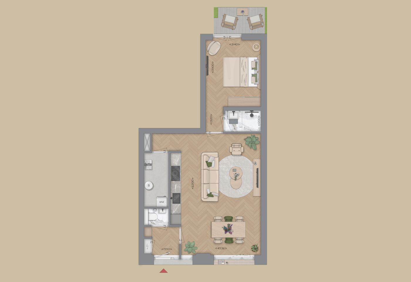 Foto 3 van Appartement type C (Bouwnr. 3)