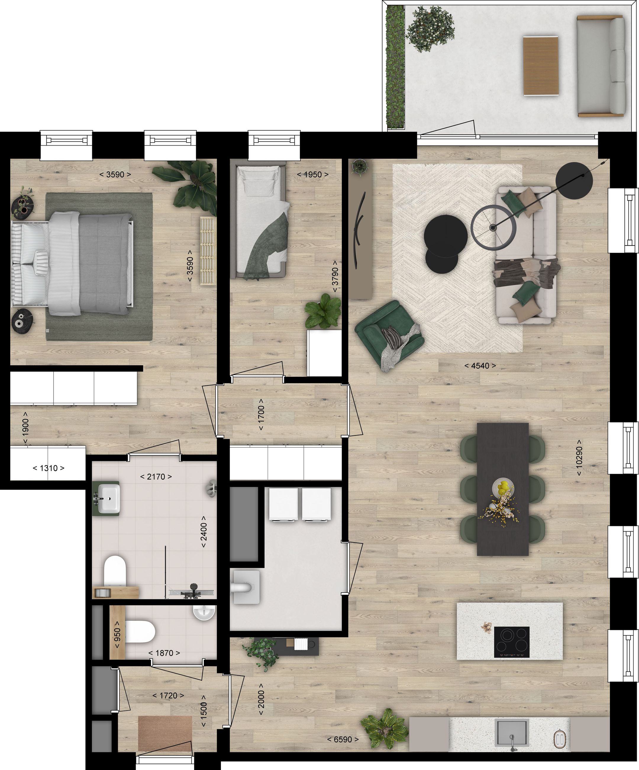 Foto 3 van Appartement type H (Bouwnr. 68)