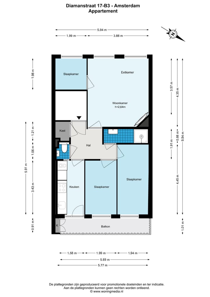 Foto 27 van Diamantstraat 17-B3