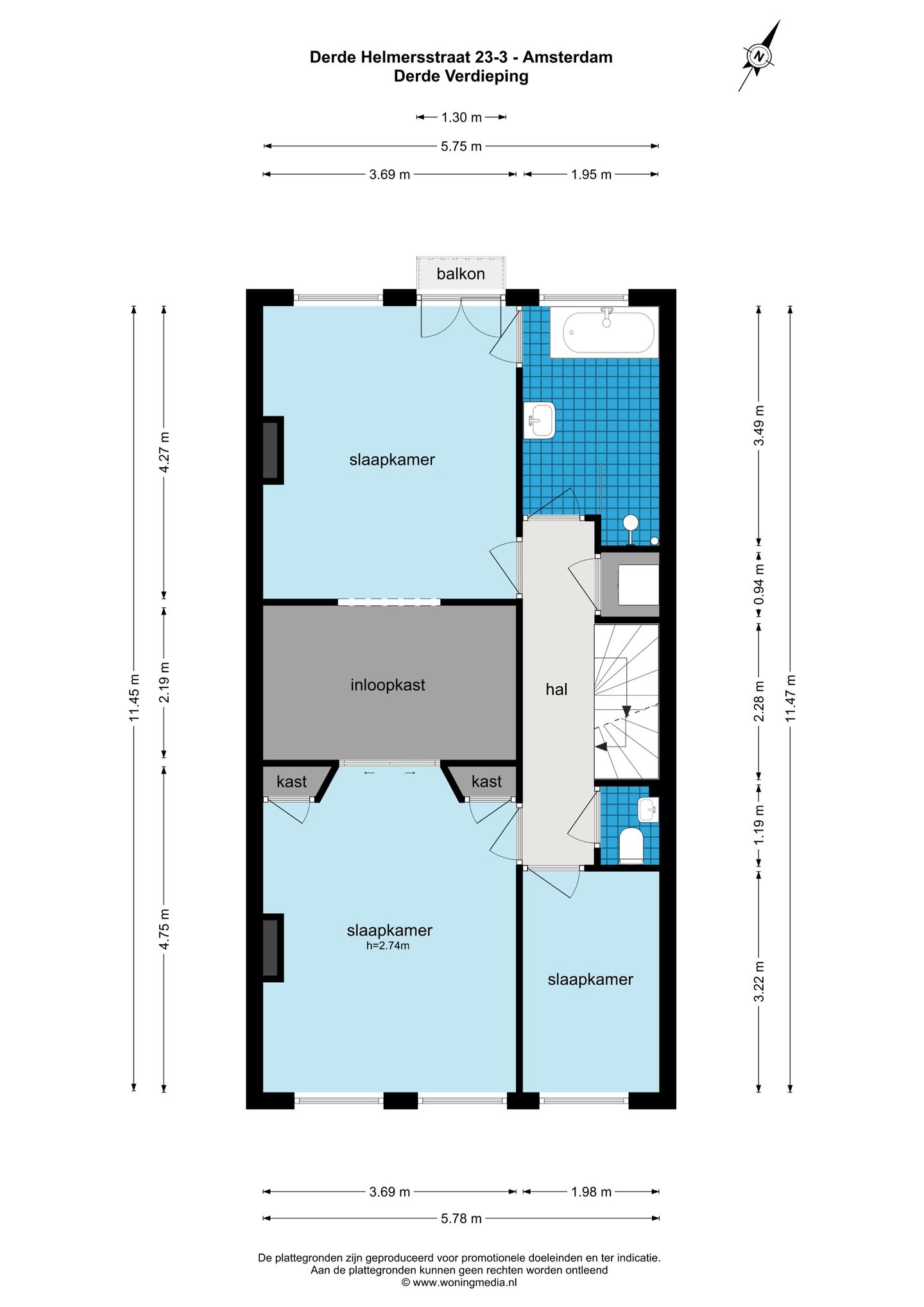 Foto 50 van Derde Helmersstraat 23-3