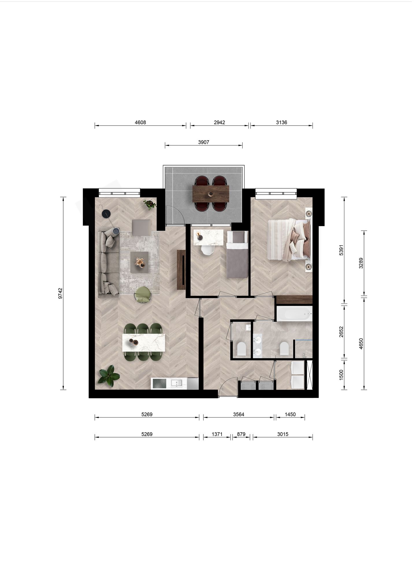 Foto 4 van 3-kamer appartement (Bouwnr. 64)