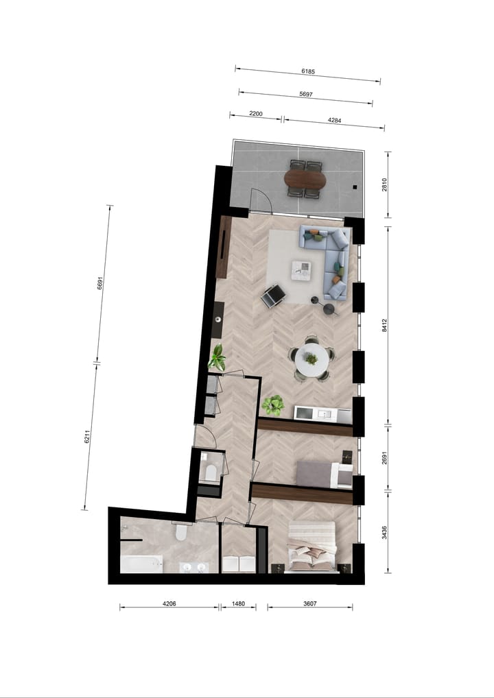 Foto 5 van 3-kamer appartement (Bouwnr. 60)