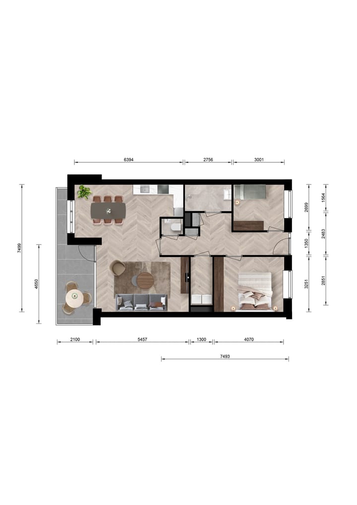 Foto 5 van 3-kamer appartement (Bouwnr. 89)