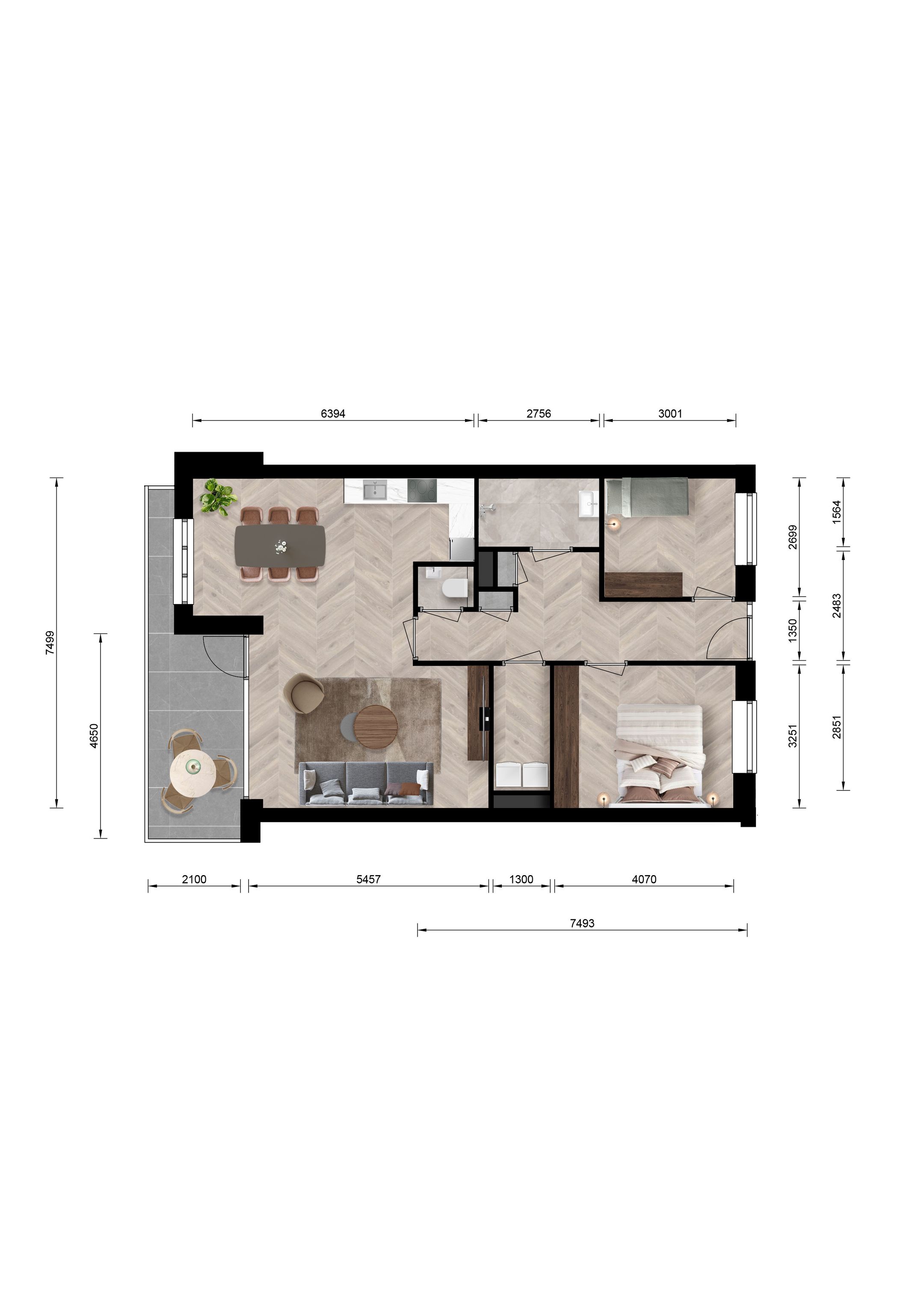 Foto 6 van 3-kamer appartement (Bouwnr. 91)