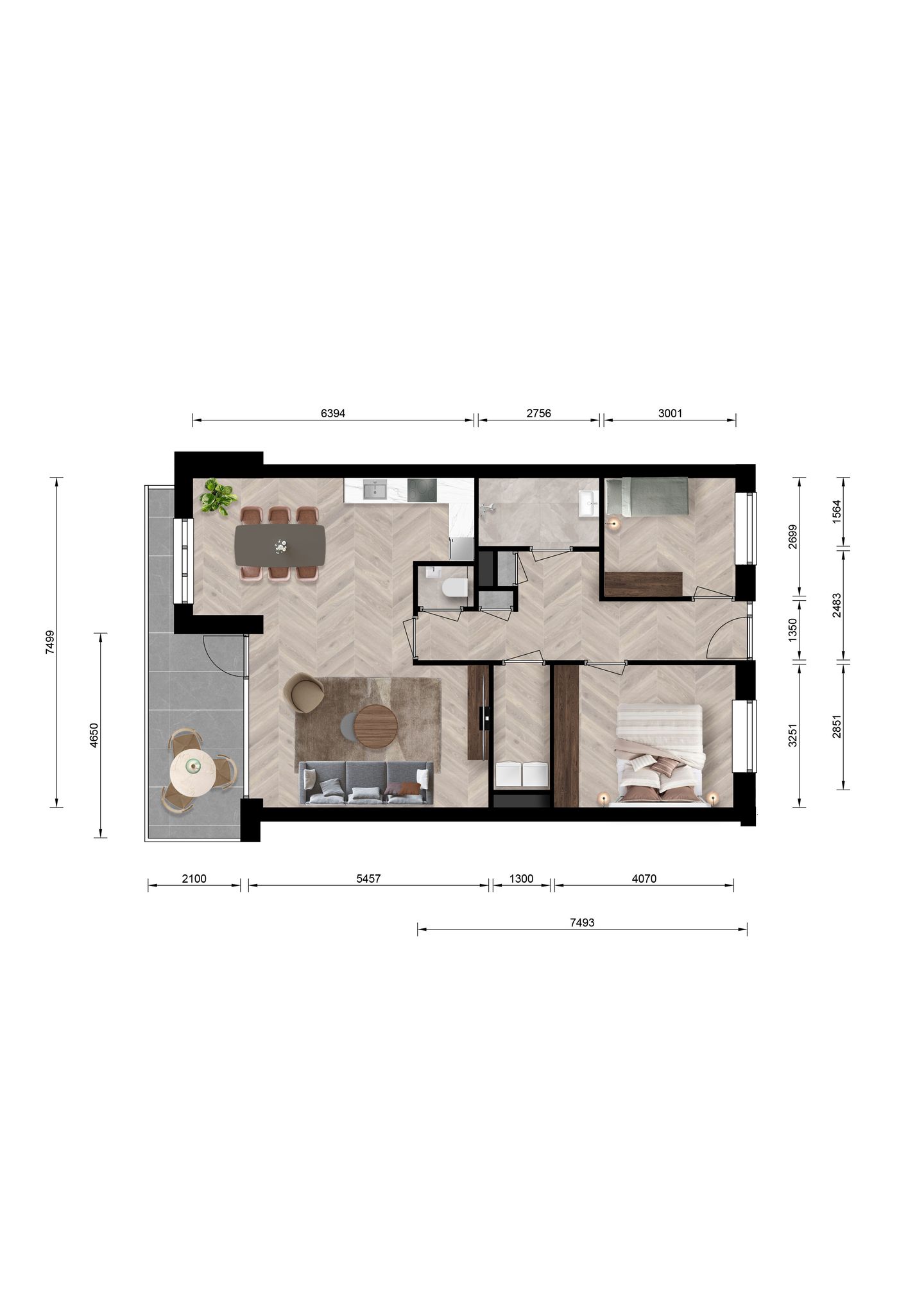 Foto 5 van 3-kamer appartement (Bouwnr. 96)