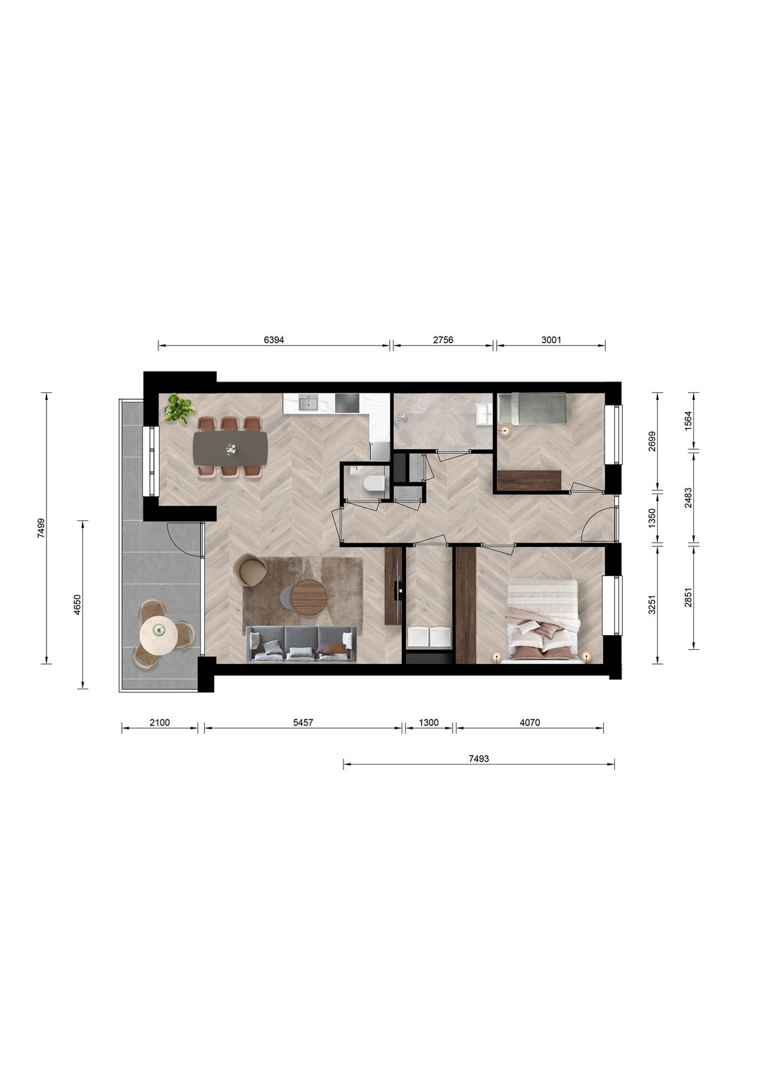 Foto 7 van 3-kamer appartement (Bouwnr. 97)