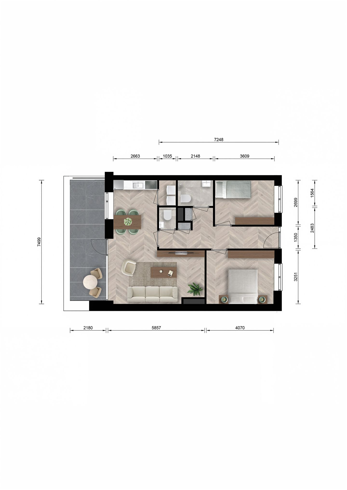 Foto 4 van 3-kamer appartement (Bouwnr. 110)