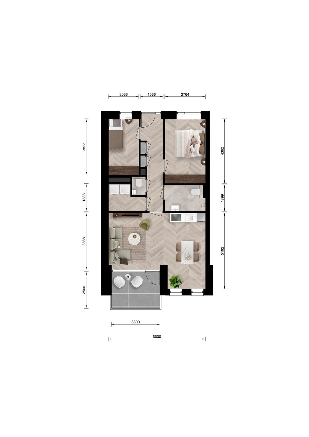 Foto 8 van 3-kamer appartement (Bouwnr. 125)