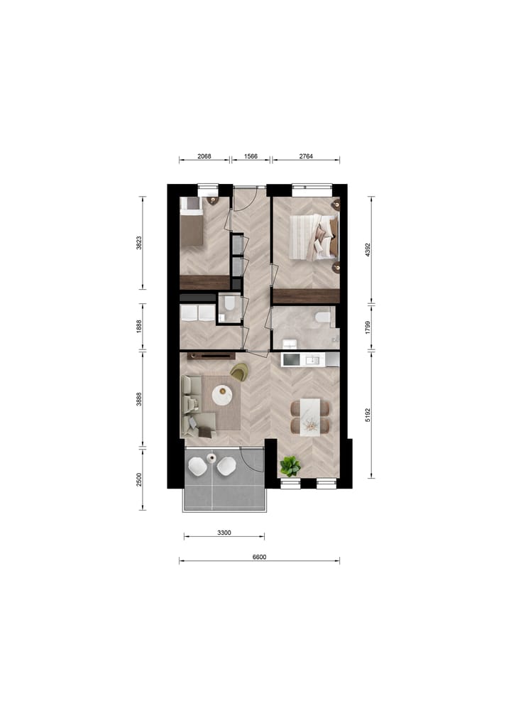 Photo 8 of 3-kamer appartement (Bouwnr. 132)