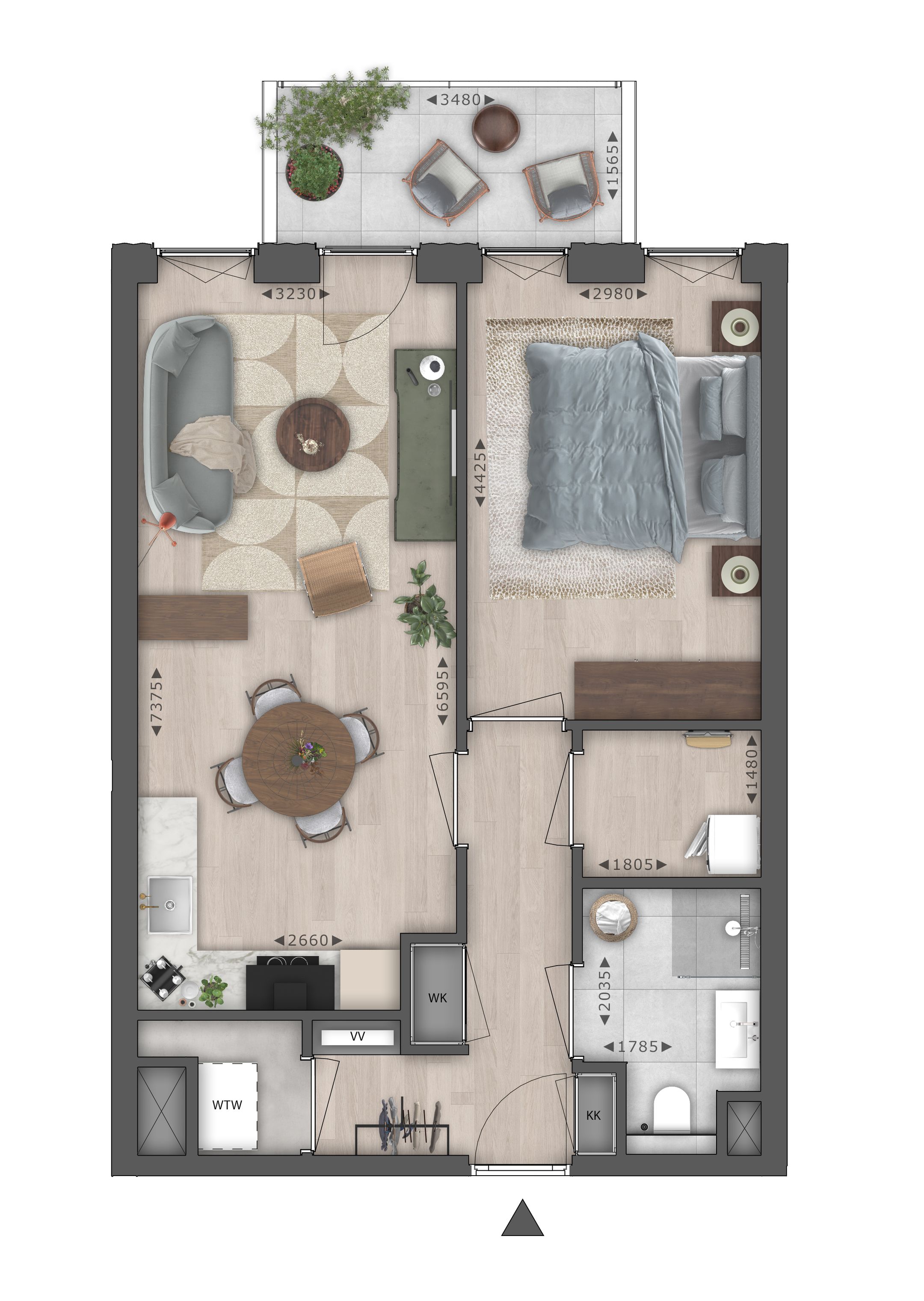 Photo 12 of 2-kamerappartement (type S) (Bouwnr. 110)