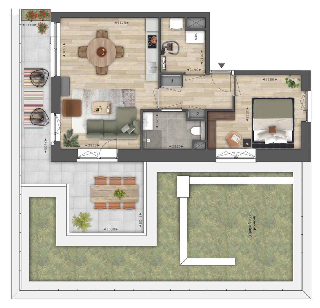 Foto 13 van 2-kamerappartement (type M) (Bouwnr. 159)