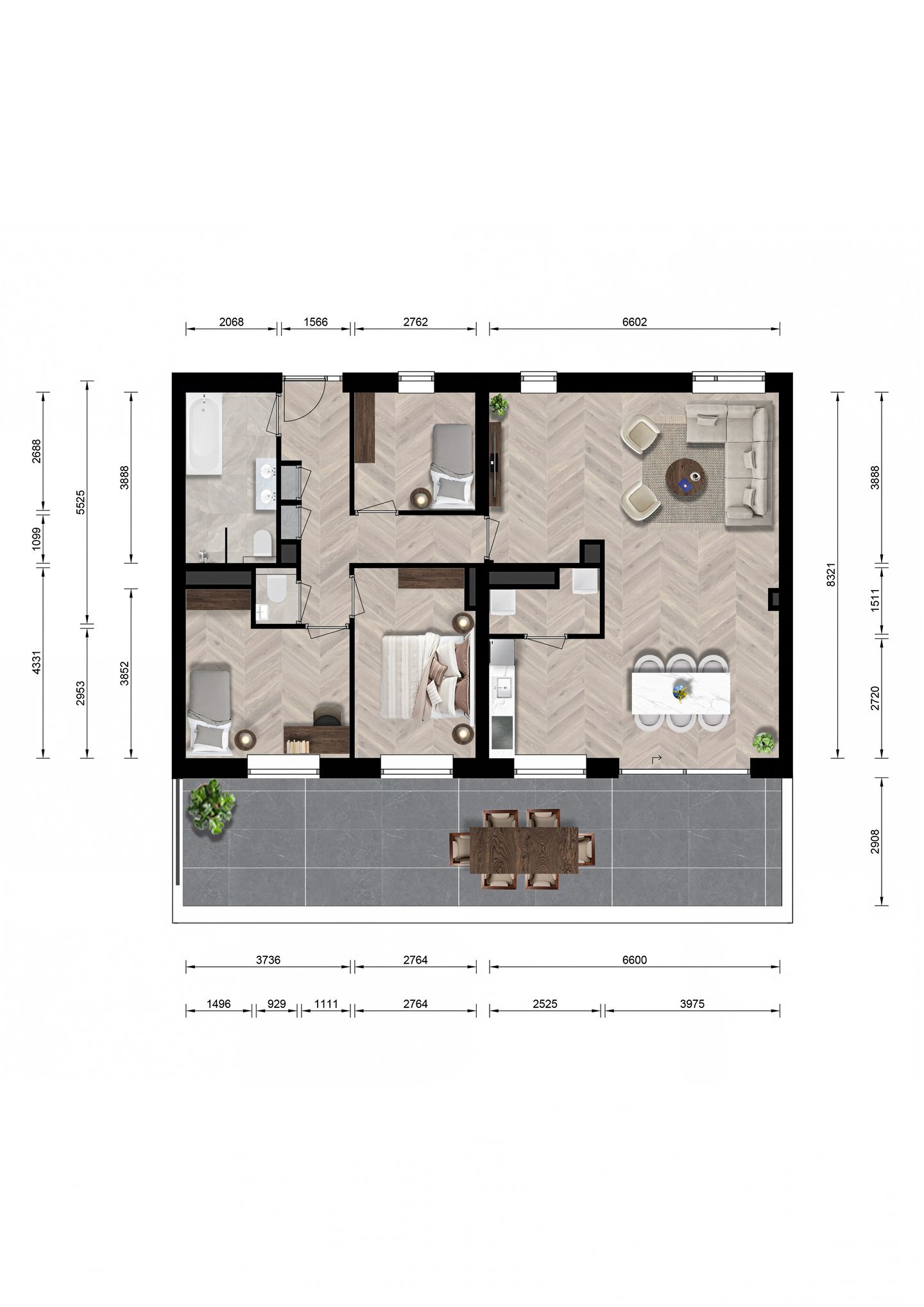 Foto 5 van 4-kamer appartement (Bouwnr. 136)