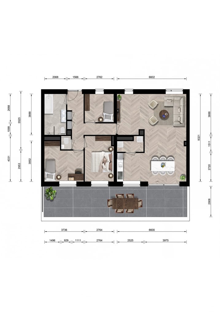 Foto 5 van 4-kamer appartement (Bouwnr. 136)
