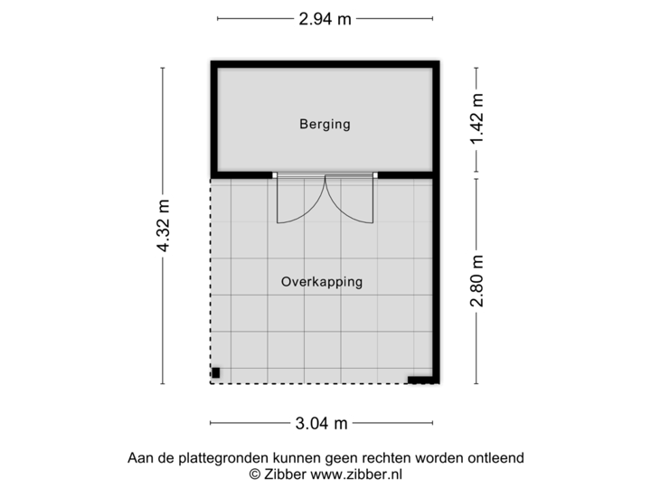 Berging met overkapping