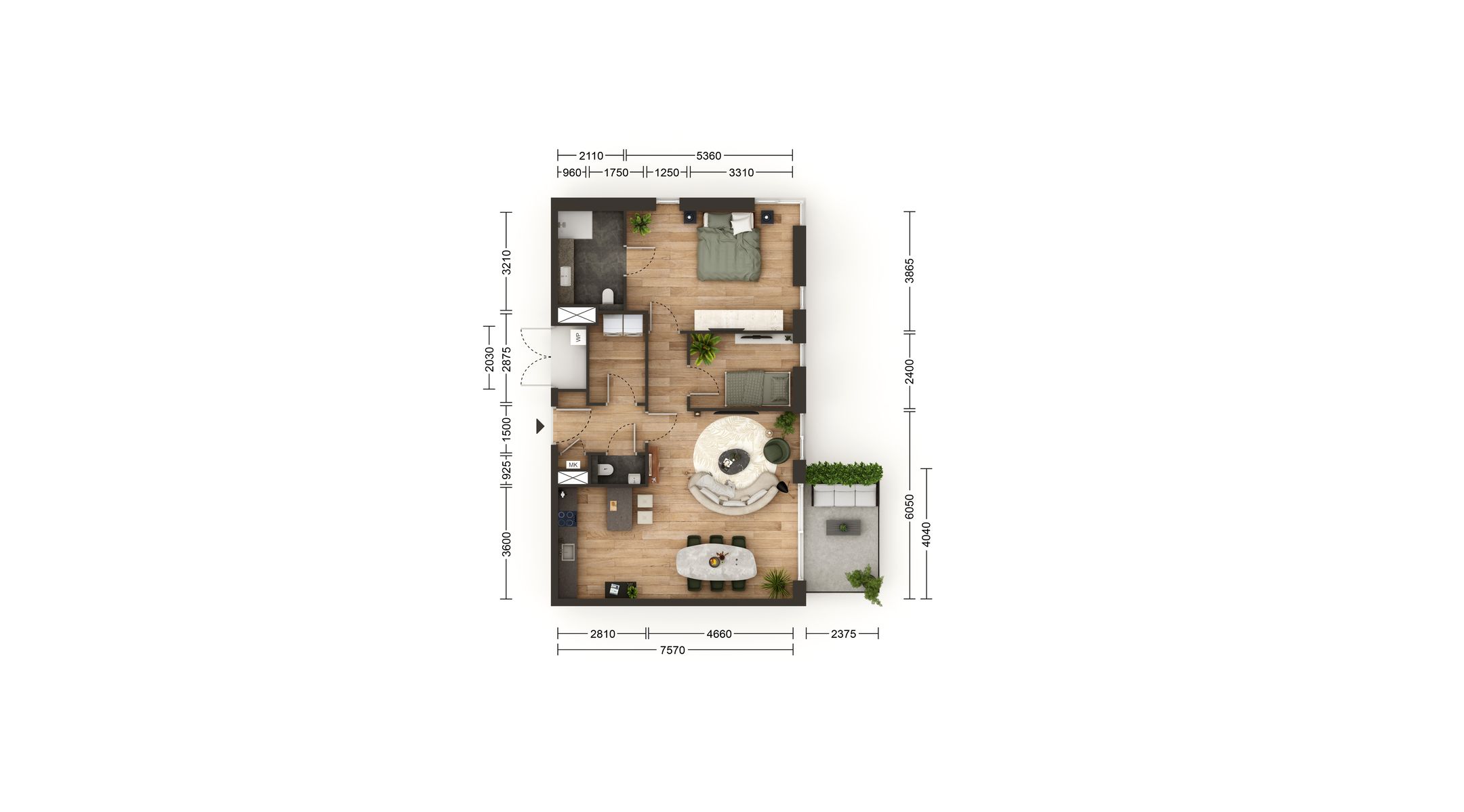 Foto 3 van Appartement tweede verdieping (Bouwnr. B14)