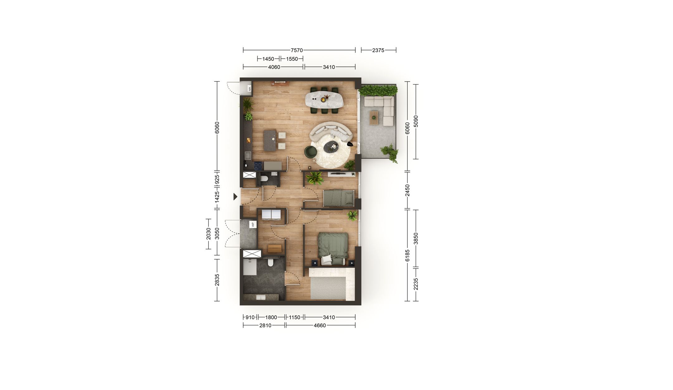 Foto 3 van Appartement derde verdieping (Bouwnr. B33)