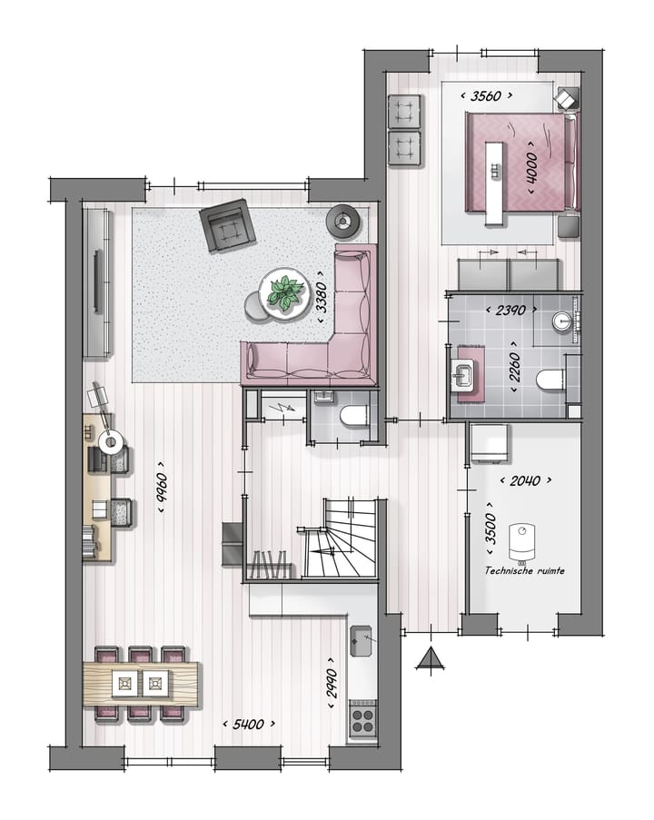 Foto 3 van Hoekwoningen (type Ficinia) (Bouwnr. 18)