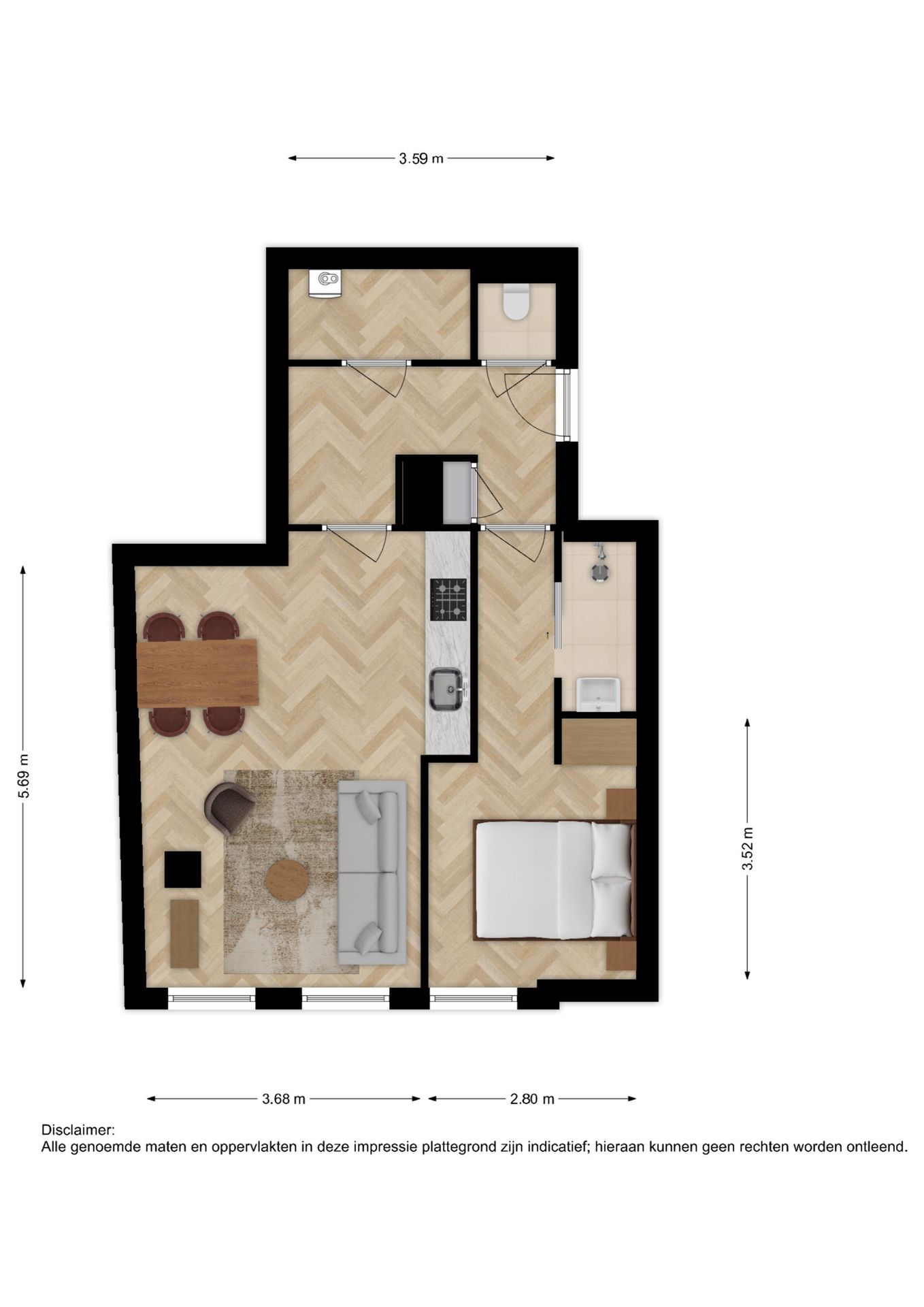 Foto 3 van 2-kamerappartement (Bouwnr. 1)