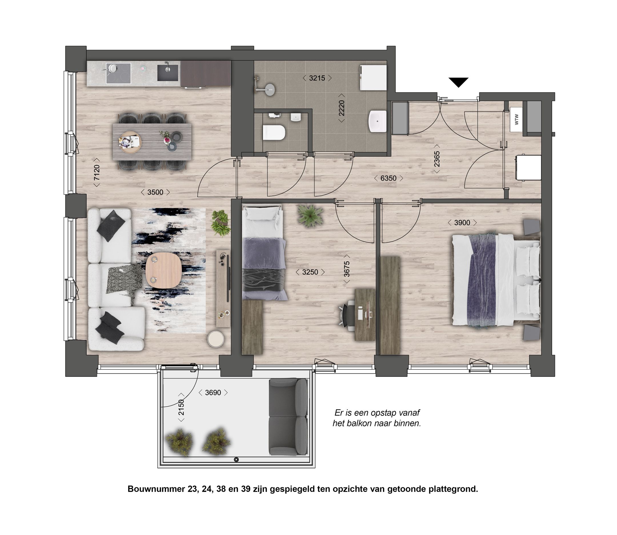 Foto 6 van Appartement - type 5 (Bouwnr. 24)