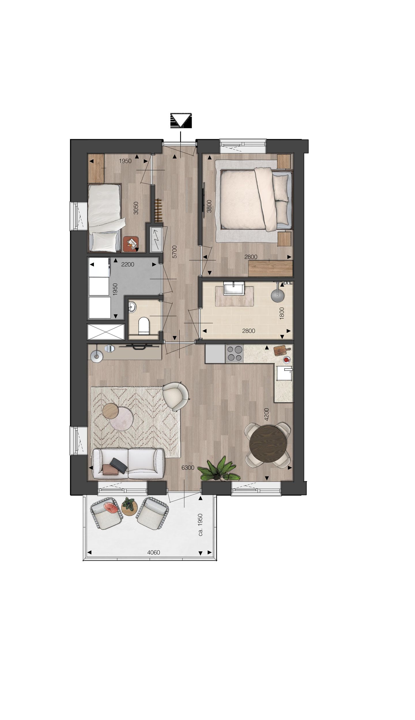 Foto 4 van Appartement - 3-kamer Fabriek (A1K) (Bouwnr. bnr. 54)