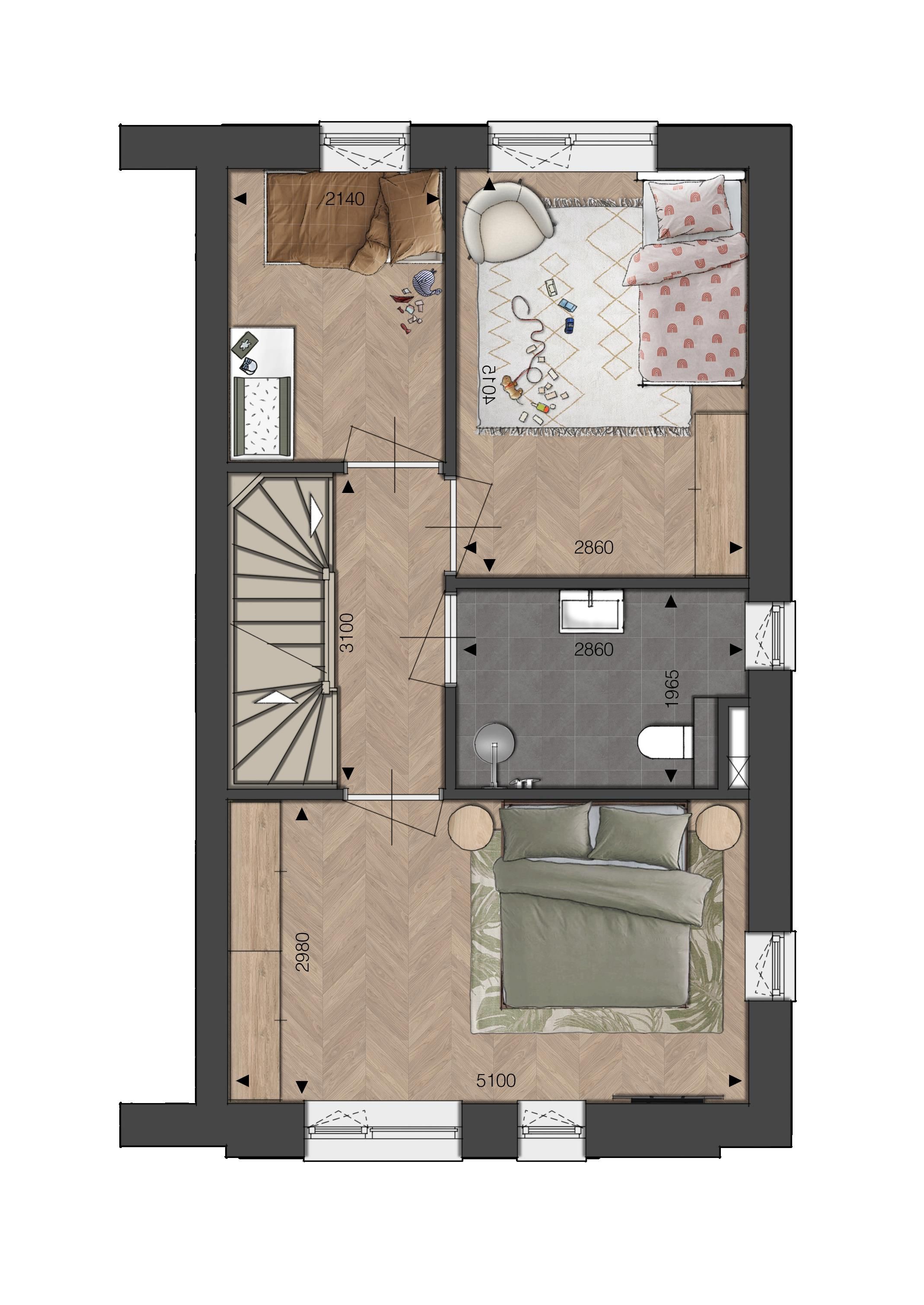 Foto 6 van Blok 01 - Hoekwoning - Zuivelhoek (Bouwnr. bnr. 6)