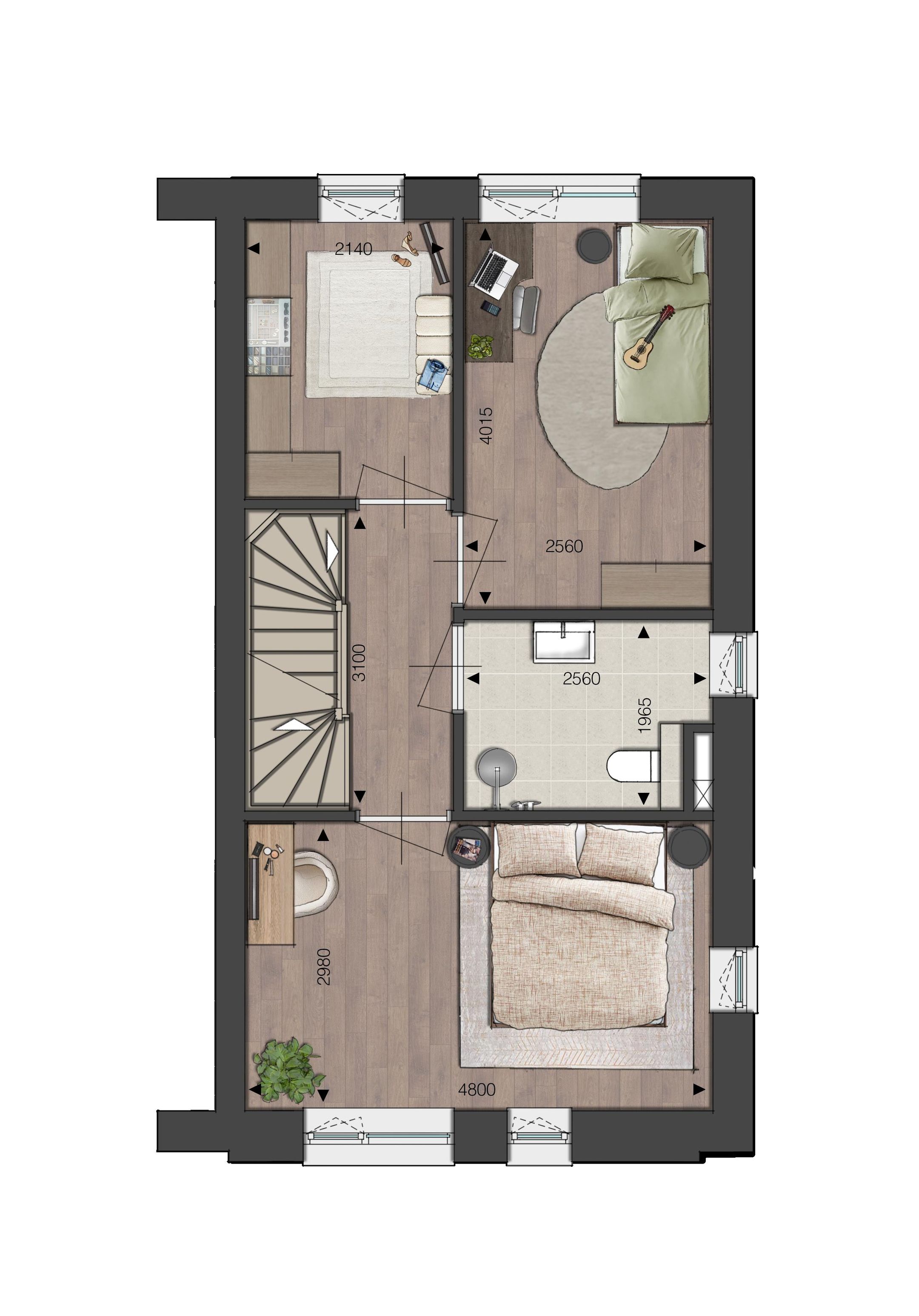 Foto 6 van Blok 02 - Hoekwoning - Zuivelhoek (Bouwnr. bnr. 12)