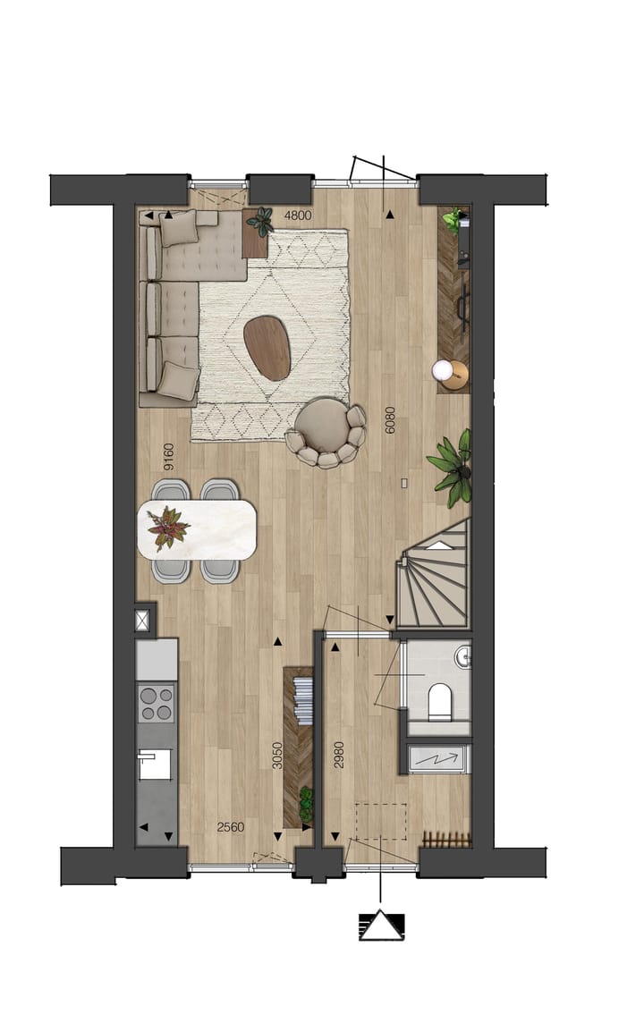 Foto 5 van Blok 01 - Tussenwoning - Tussenspoor (Bouwnr. bnr. 3)