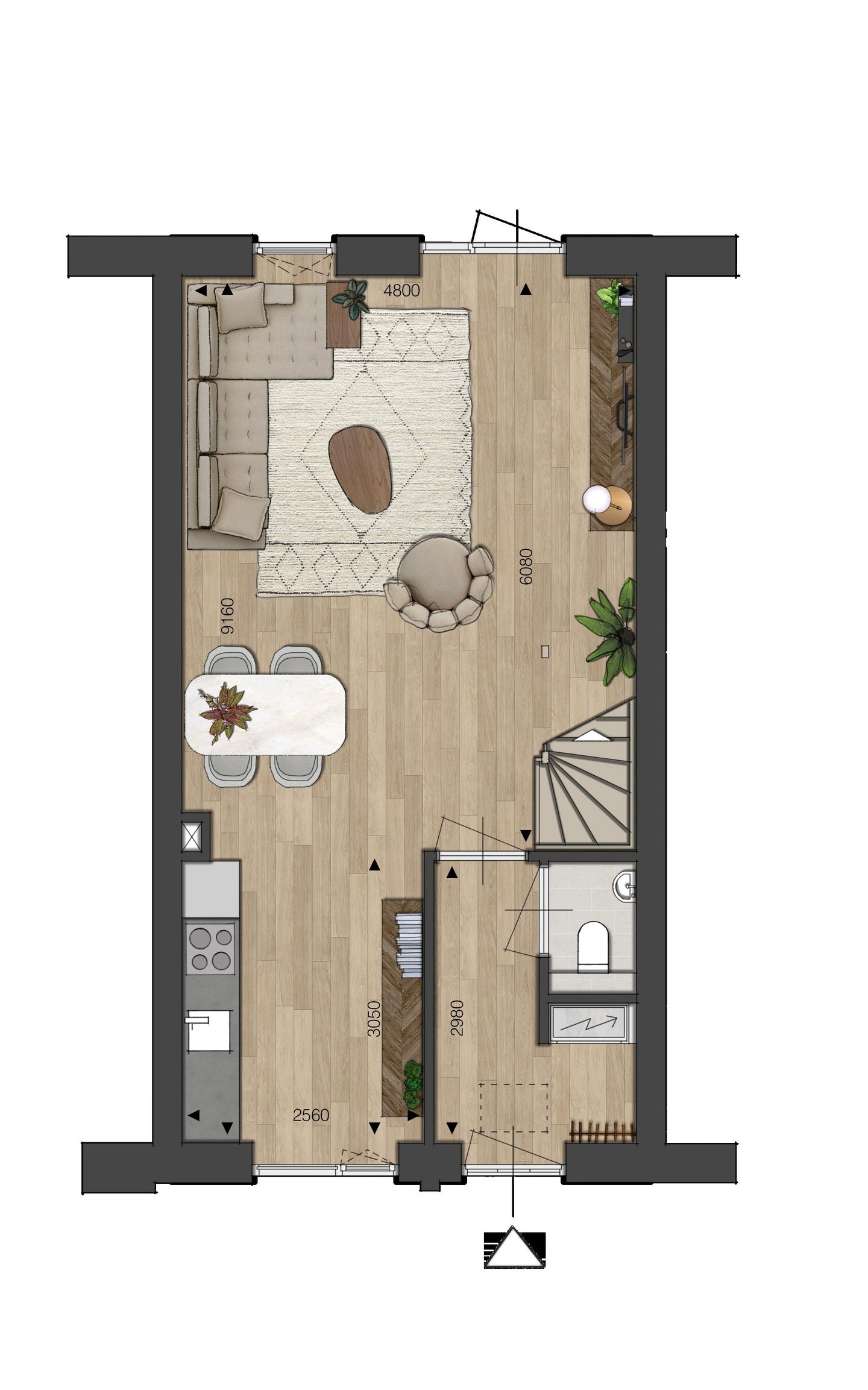 Foto 5 van Blok 03 - Tussenwoning - Tussenspoor (Bouwnr. bnr. 14)