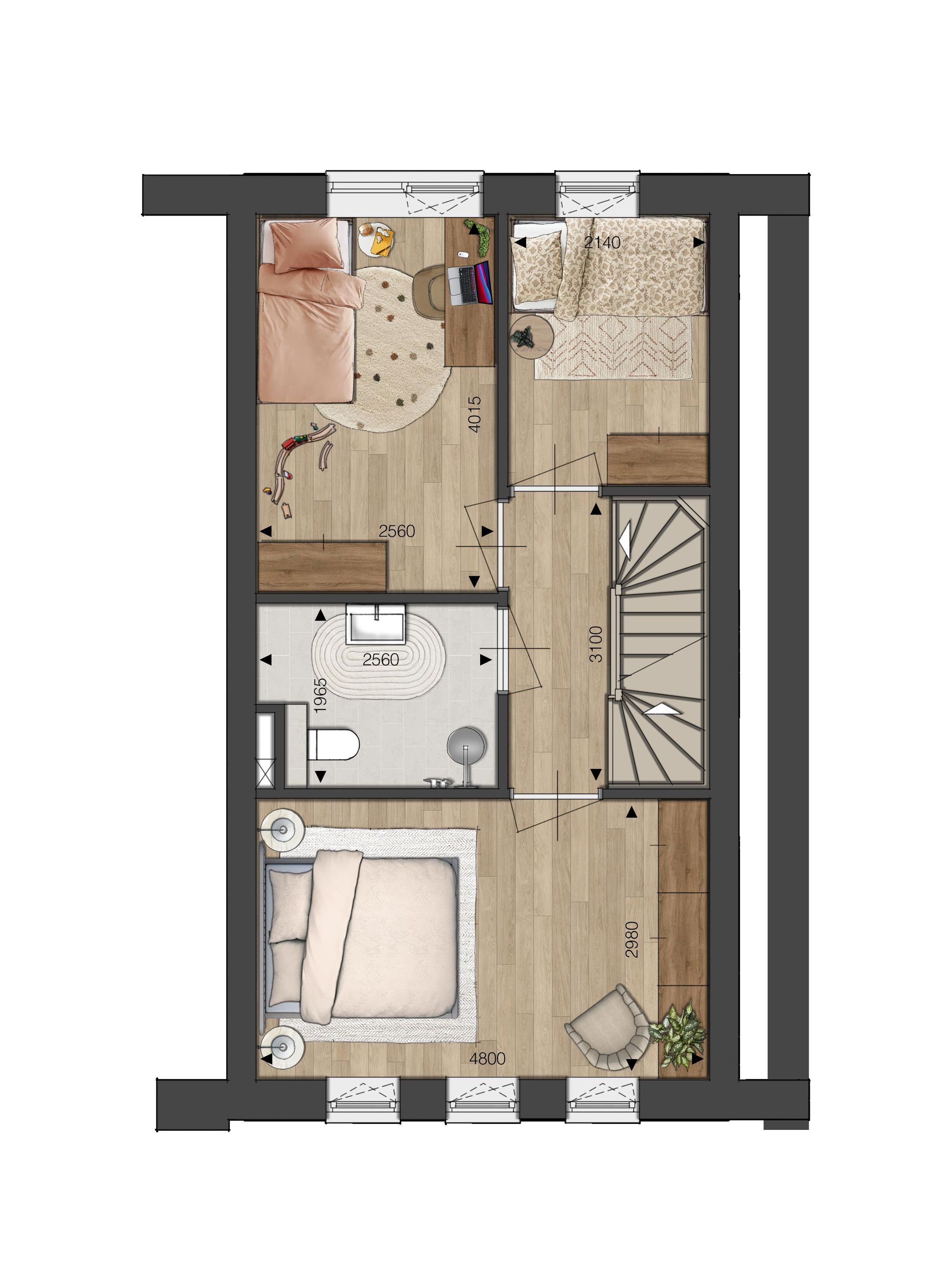 Foto 6 van Blok 03 - Tussenwoning - Tussenspoor (Bouwnr. bnr. 14)