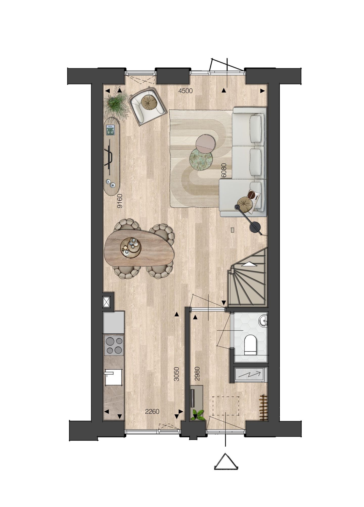 Foto 5 van Blok 02 - Tussenwoning - Tussenspoor (Bouwnr. bnr. 9)