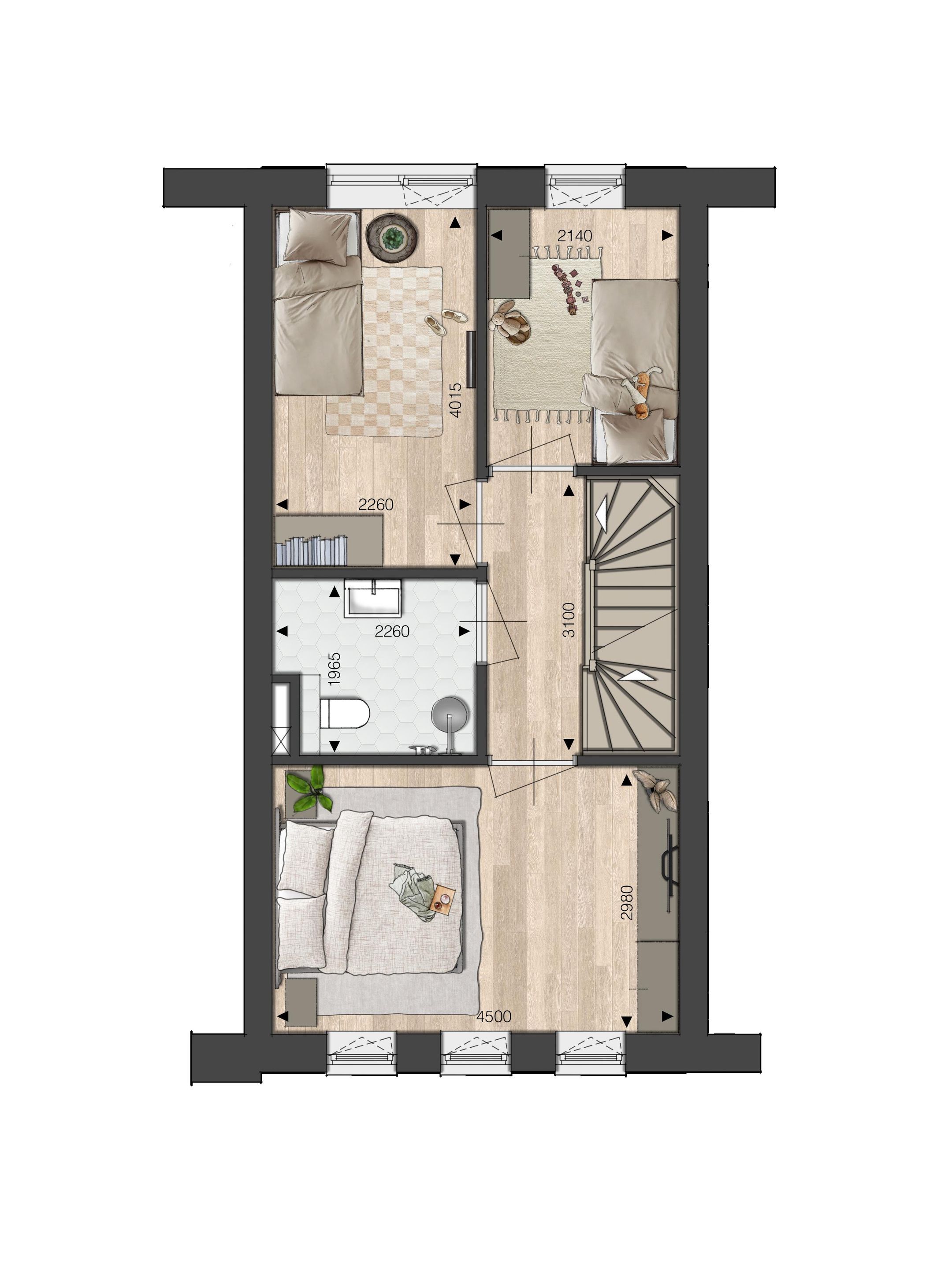 Foto 6 van Blok 02 - Tussenwoning - Tussenspoor (Bouwnr. bnr. 9)