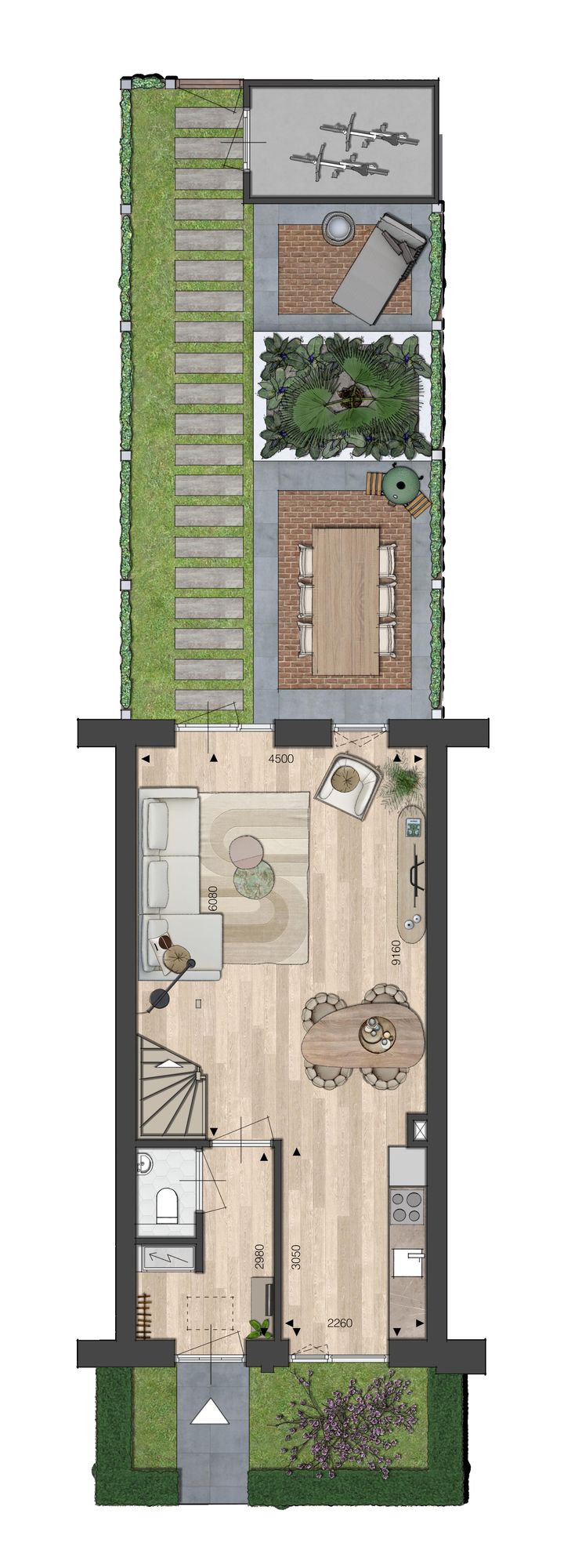 Foto 4 van Blok 02 - Tussenwoning - Tussenspoor (Bouwnr. bnr. 10)