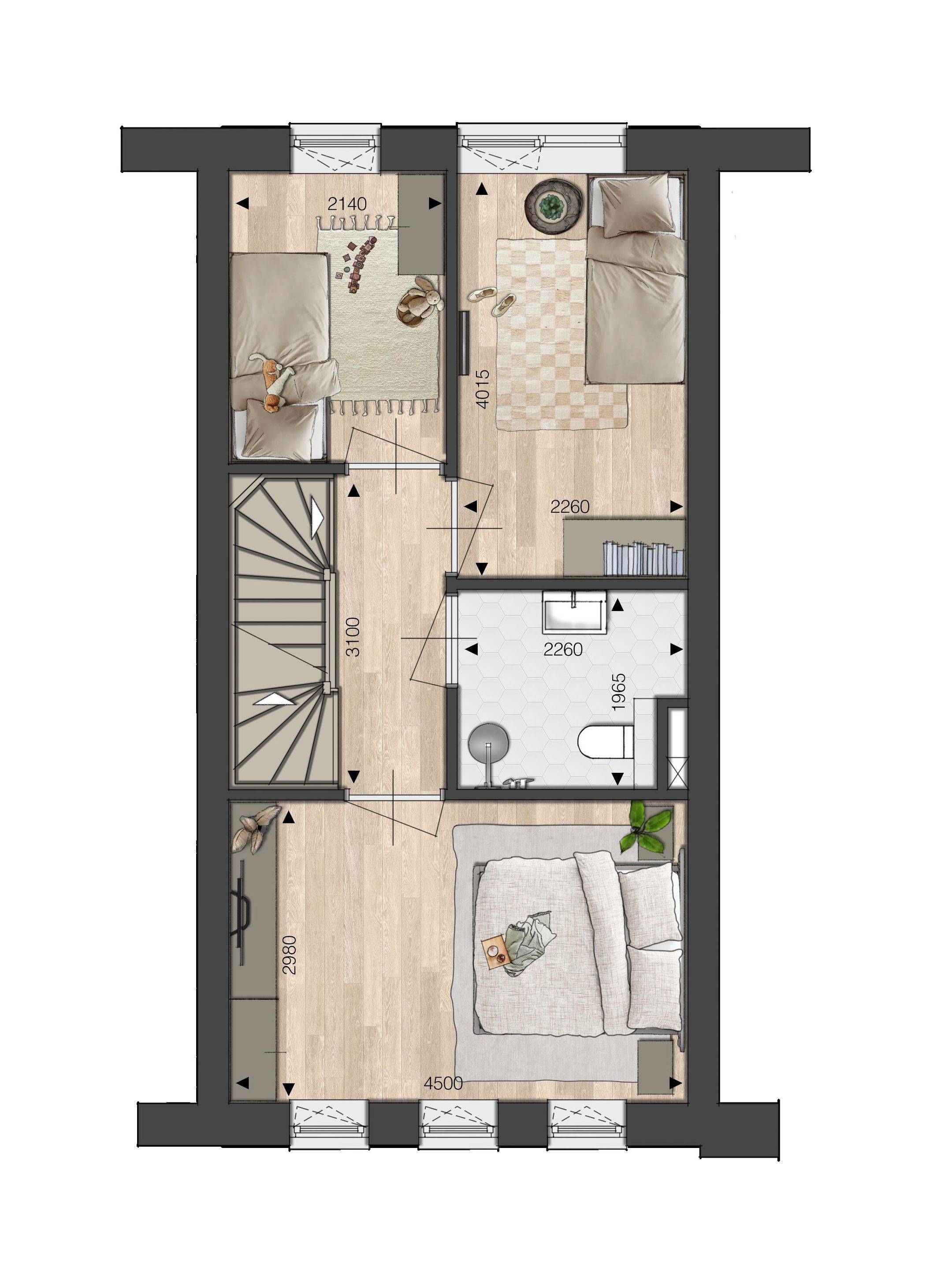 Foto 6 van Blok 02 - Tussenwoning - Tussenspoor (Bouwnr. bnr. 10)