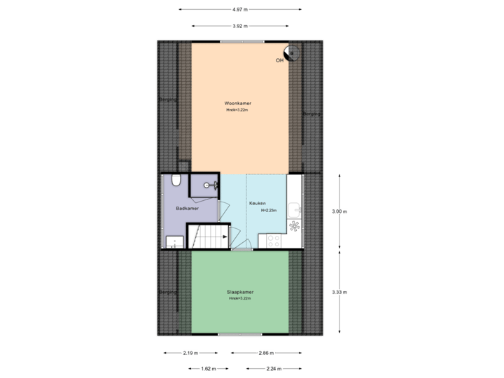 1e verdieping bijgebouw