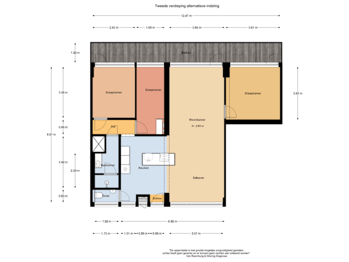 Tweede verdieping alternatieve indeling