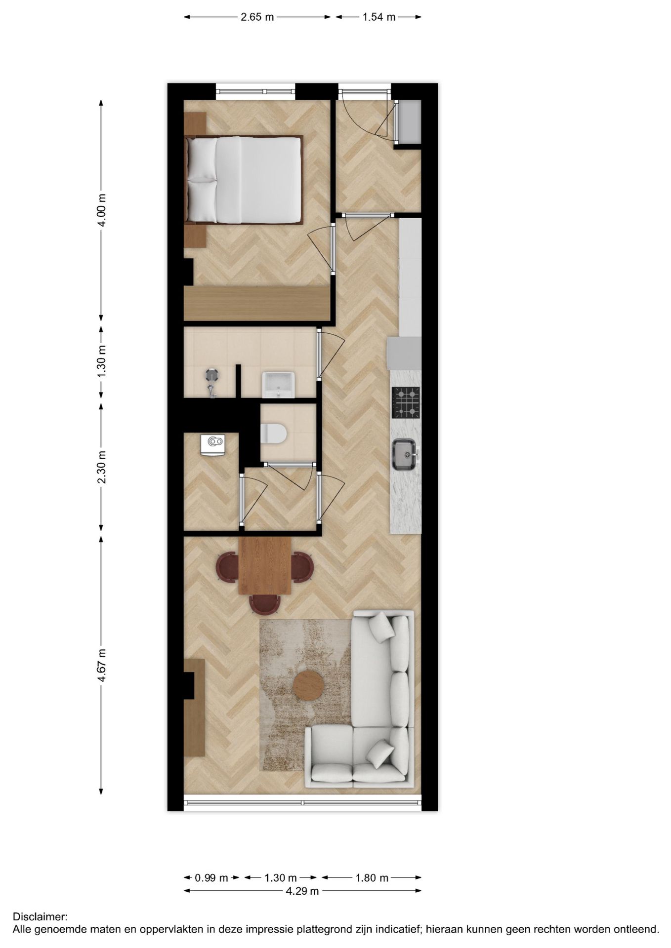 Foto 5 van 2-kamerappartement (Bouwnr. 8)