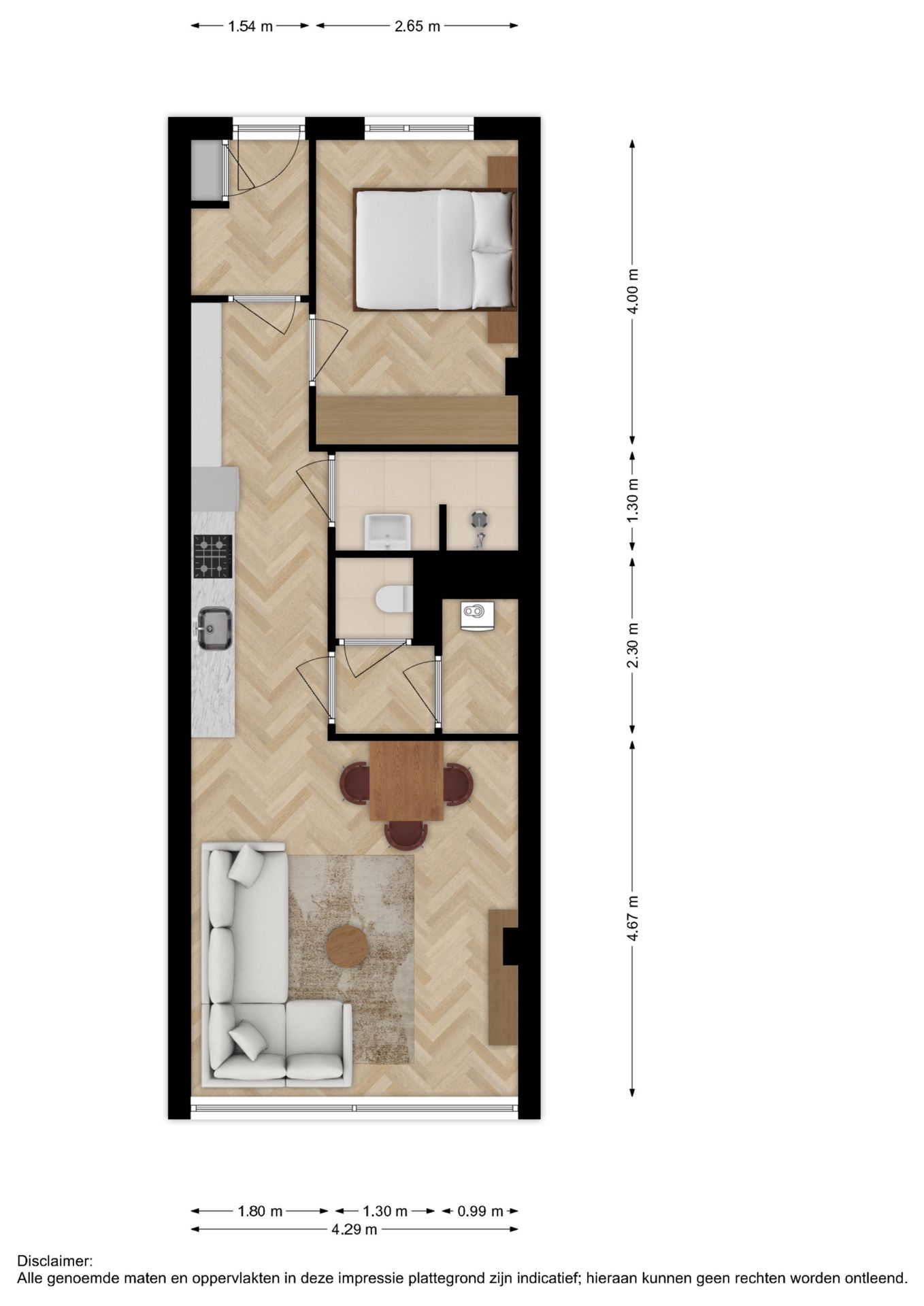 Foto 5 van 2-kamerappartement (Bouwnr. 9)