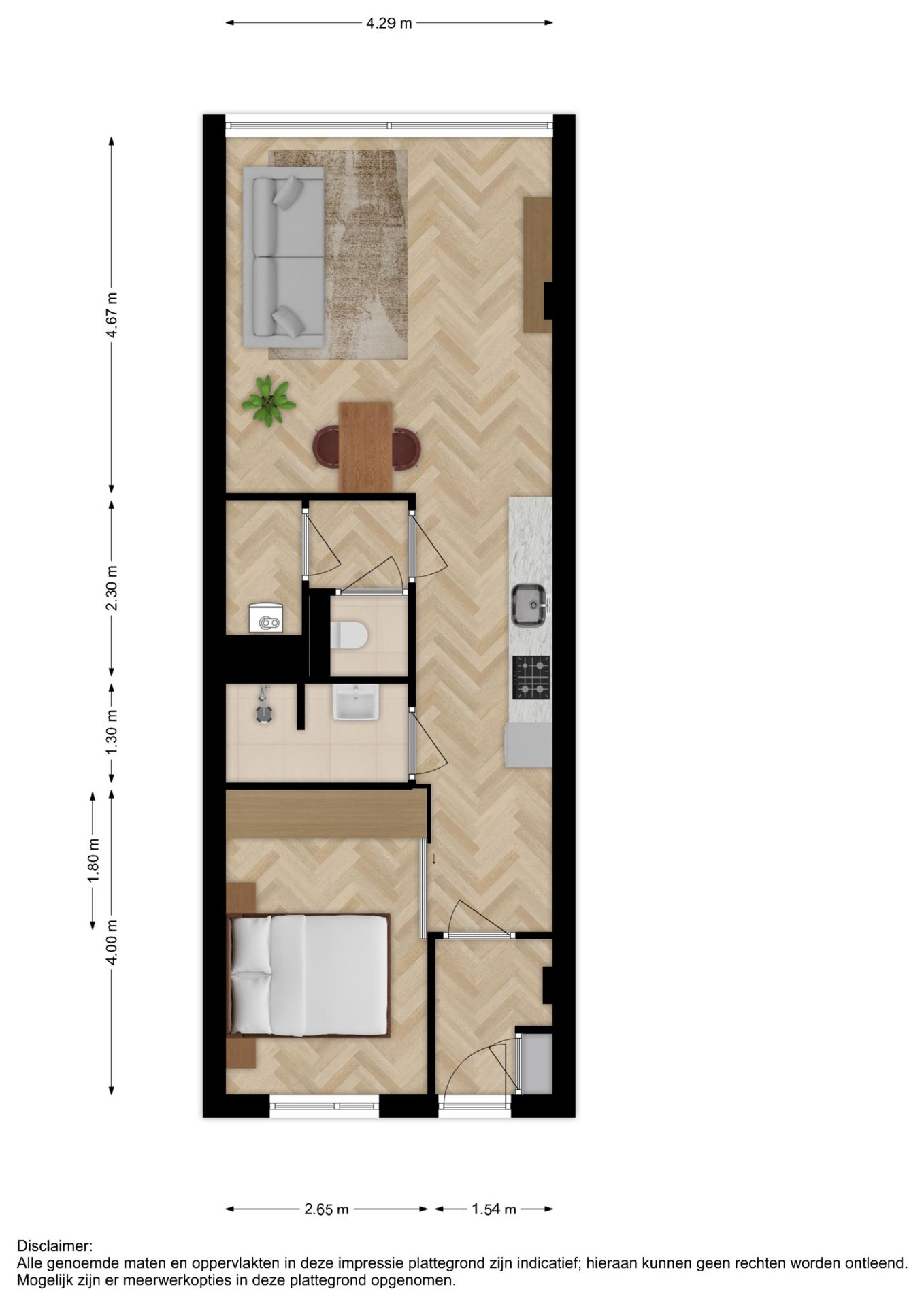 Foto 5 van 2-kamerappartement (Bouwnr. 14)