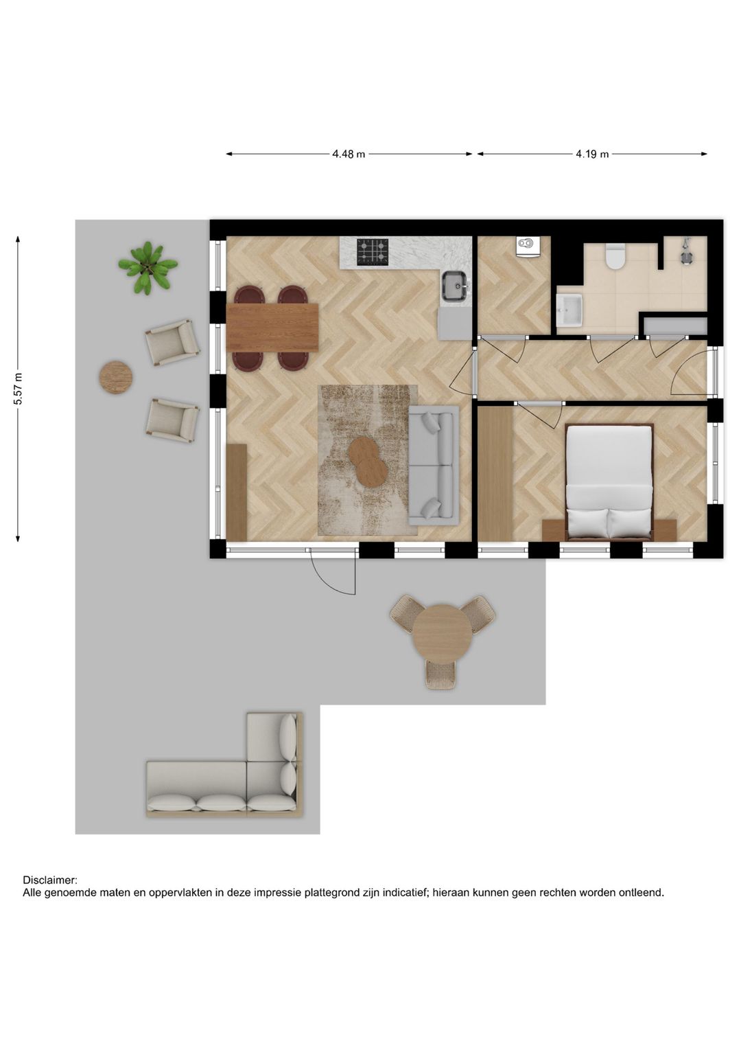 Foto 7 van 2-kamerappartement (Bouwnr. 24)