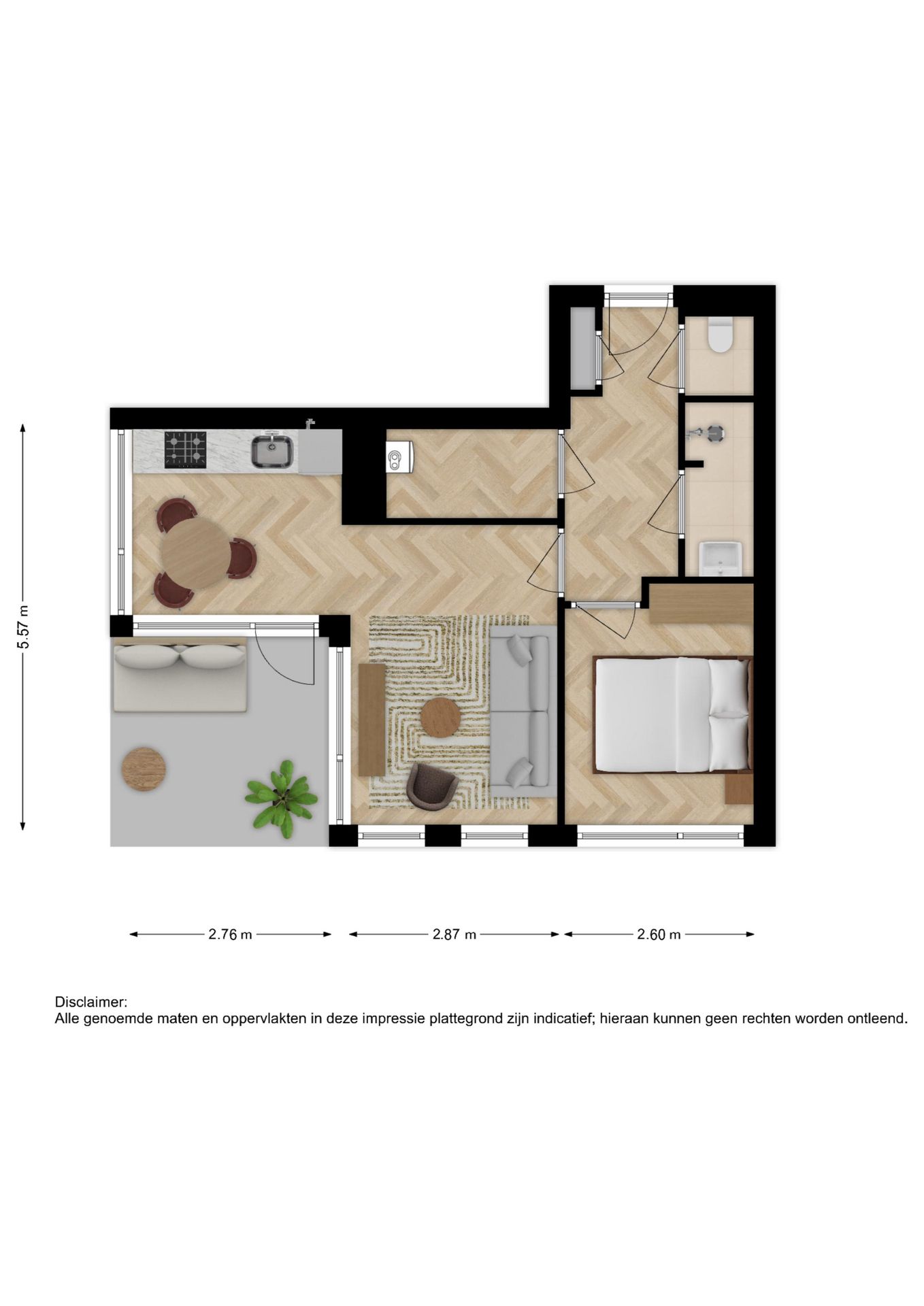 Foto 4 van 2-kamerappartement (Bouwnr. 42)