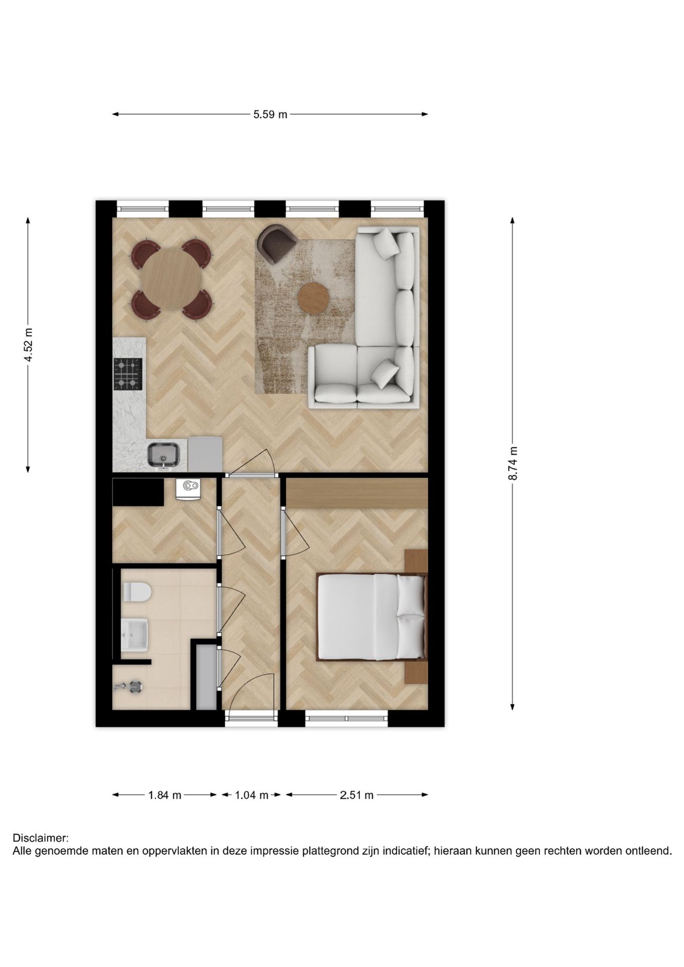 Foto 4 van 2-kamerappartement (Bouwnr. 54)