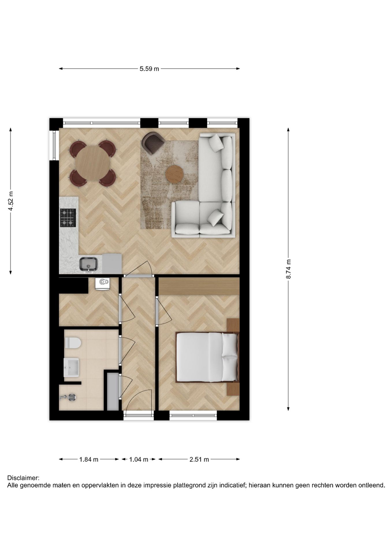 Foto 4 van 2-kamerappartement (Bouwnr. 55)