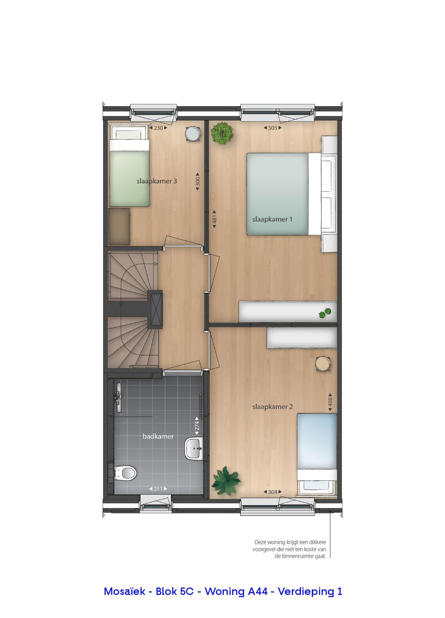 Foto 10 van Tussenwoning met dwarskap (Bouwnr. 44)