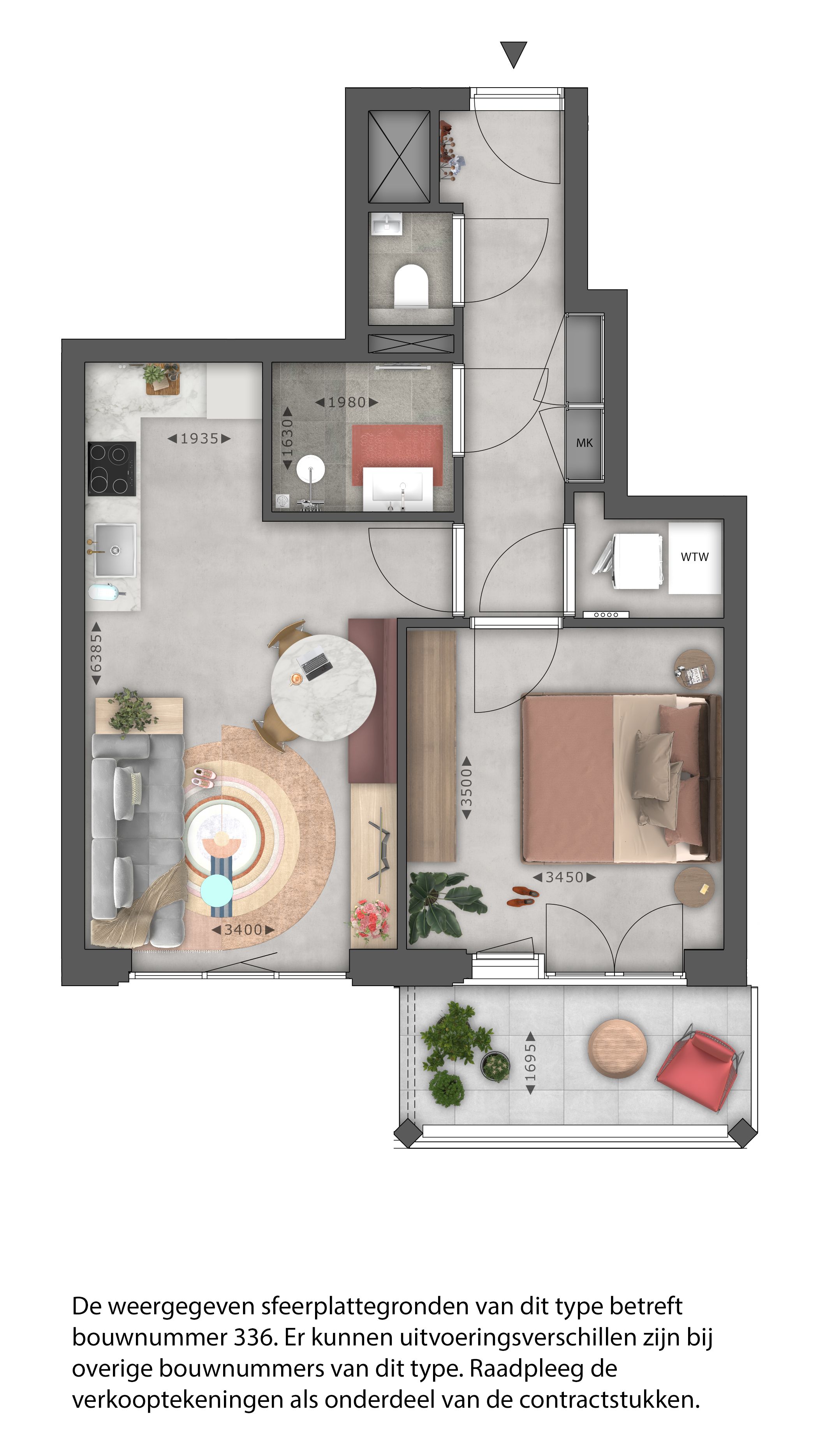 Photo 12 of 2-kamer appartement (Bouwnr. 392)